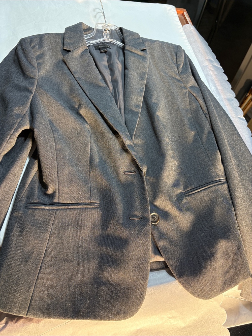 Ann Taylor Women's Dark Gray Single-Breasted Blazer